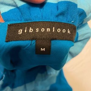 Shades of blue blouse, sleeveless with tie back by neck, medium, new with tags